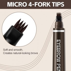 Apooliy Stylo à sourcils pour microblading,Crayon à sourcils imperméable avec pointe à 4 fourches,Stylo à longue durée et gel