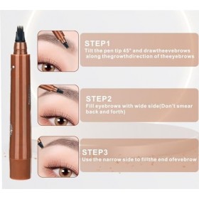 Magic Microblading Crayon de contour des sourcils – Stylo de contour des sourcils – Stylo à sourcils étanche précis à 4 point
