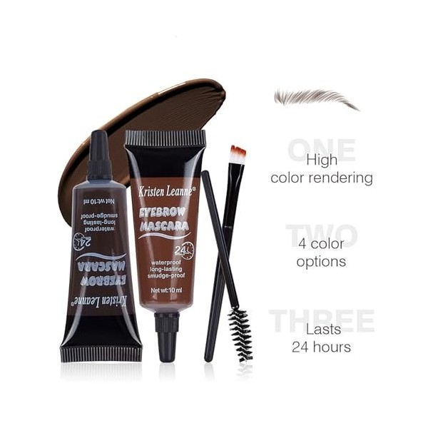 JasCherry Gel à Sourcils Longue Tenue Waterproof, Non Collant Sans Résidus, 4PCS