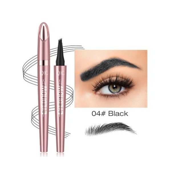 KARLOR Brow Pencil - Crayon à sourcils - Étanche - Avec 4 têtes de fourche - Brow Pencil Liquid - Anti-essuyage - Crayon à so