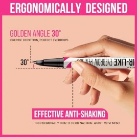 iMethod Stylo à sourcils incurvé – Crayon à sourcils 2 en 1 à double extrémité avec pointe incurvée et pointe pinceau précise