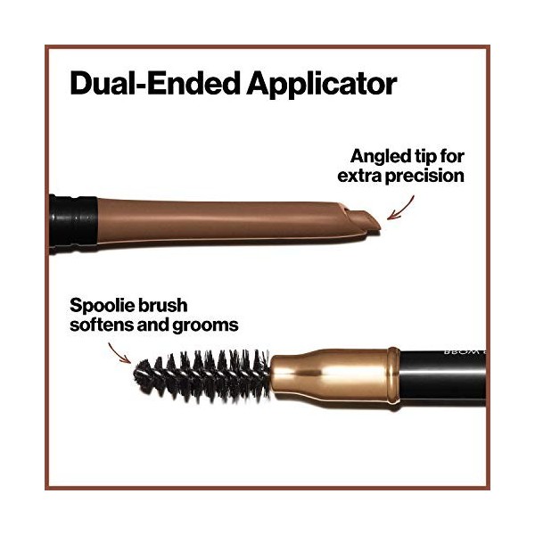 Revlon Colorstay, Crayon Sourcils Avec Brosse, RésistantàLEau, Longue Tenue, Forme Biseautée pour des Sourcils Parfaits, Sof