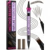iMethod Stylo à sourcils – Crayon à sourcils magique 2 en 1 pour femme avec 4 pointes fourchues et pointe pinceau précise pou