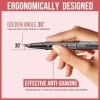 iMethod Stylo à sourcils incurvé – Crayon à sourcils 2 en 1 à double extrémité avec micro-pointe fourchette et pointe pinceau