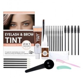 Kit 2 en 1 pour les Cils et Sourcils, Dye pour Cils et Sourcils, Semi-Permanent avec Outils Complets, Facile et Rapide à Util