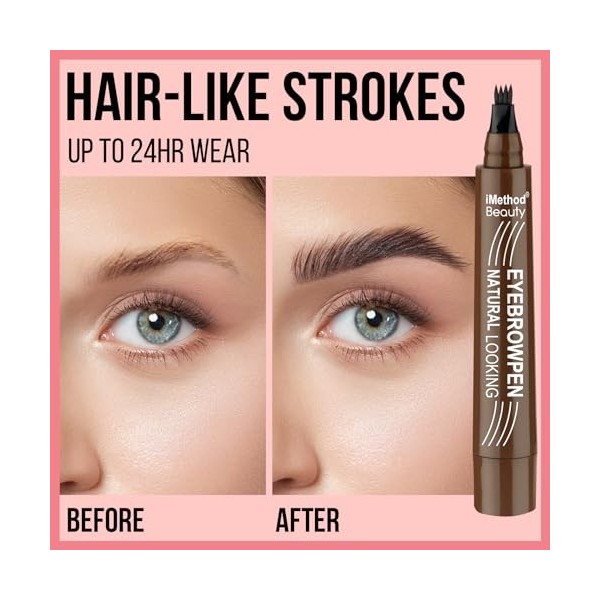 iMethod Microblading Crayon à sourcils - Maquillage des sourcils - Durable - Brun noir