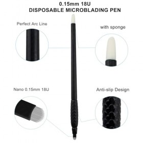 Guapa Lot de 10 stylos microblading jetables avec pinceau éponge pigmenté, formes U et F pour le maquillage des sourcils B-0