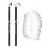 Kit de dessin des sourcils en 1 minute : 1 règle demi-feuille et 2 crayons à sourcils noirs de 2 mm. Pochoirs réutilisables p