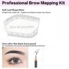 Kit de dessin des sourcils en 1 minute : 1 règle demi-feuille et 2 crayons à sourcils noirs de 2 mm. Pochoirs réutilisables p