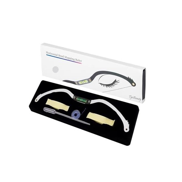 1 kit de microblading pour maquillage permanent : pochoirs à sourcils avec règle en forme darc et de flèche pour mesurer et ...