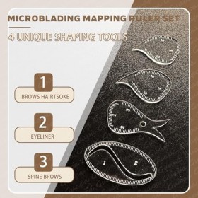 Hairstroke Brow Mapping Ruler – Gabarit Réutilisable en Acrylique pour Sourcils & Eyeliner, Guide de Dessin Rapide 1 Minute p