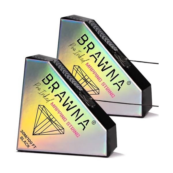 BRAWNA [Lot de 2] Fil de cartographie pré-encré pour cartographie des sourcils – Fil PMU de qualité supérieure – Outil de mes