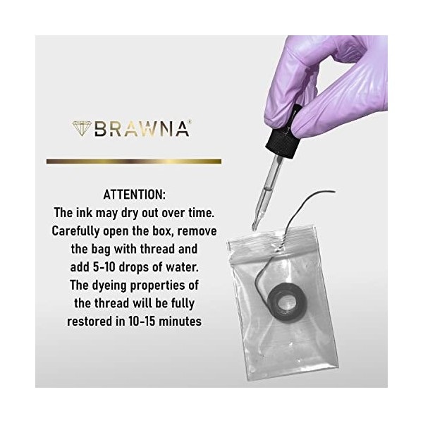 BRAWNA [Lot de 2] Fil de cartographie pré-encré pour cartographie des sourcils – Fil PMU de qualité supérieure – Outil de mes