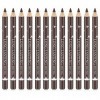 Go Ho Lot de 12 crayons eyeliner pour sourcils - Marron - Imperméable - Longue durée - Résistant à la transpiration - Crayon 