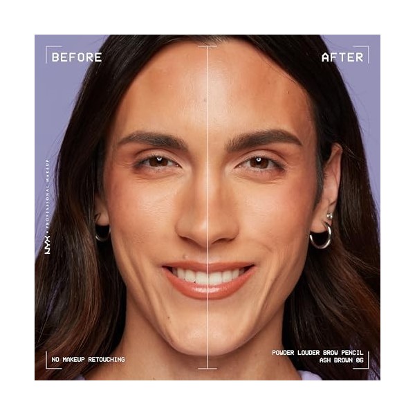 NYX PROFESSIONAL MAKEUP POWDER LOUDER BROW PENCIL ASH BROWN Lot de 2