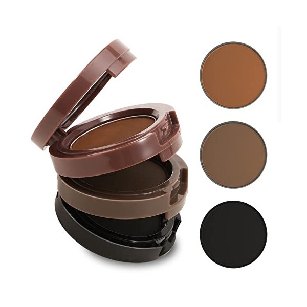Boobeen Palette de poudre à sourcils 3 couleurs, maquillage des sourcils en poudre imperméable à leau, poudre de remplissage