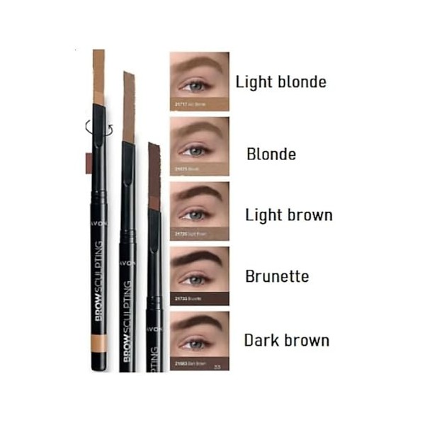 Avon Crayon sculptant pour sourcils avec pointe inclinée – Pas besoin de taille-crayon blond clair