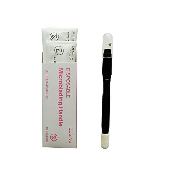 ZUSING Stylos Microblading Jetables Très Pointus 14 Aiguilles Et Pinceau Pigmentaire Microblading Pen Jetable 10pcs/pack Noi