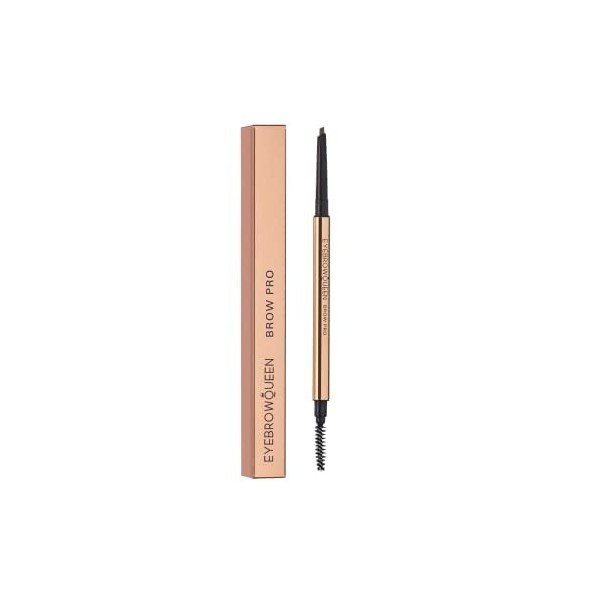 Eyebrowqueen Brow Pro Crayon à sourcils double extrémité imperméable Noir Maquillage des sourcils