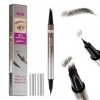 W3W Crayon à sourcils Waterproo Micro Waterproo pour femme, crayon à sourcils 2 en 1 à double extrémité, pointe carrée inclin...