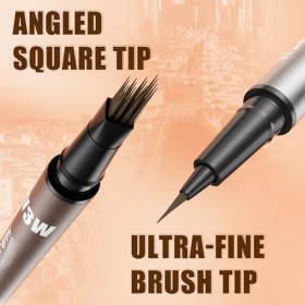 W3W Crayon à sourcils Waterproo Micro Waterproo pour femme, crayon à sourcils 2 en 1 à double extrémité, pointe carrée inclin...