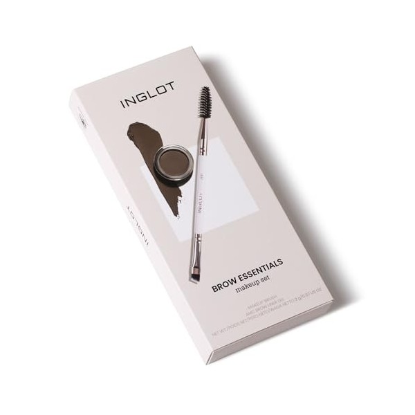 INGLOT Brow Kit, brosse biseautée 31T + gel à sourcils couleur 16, formule végétalienne, pack économique