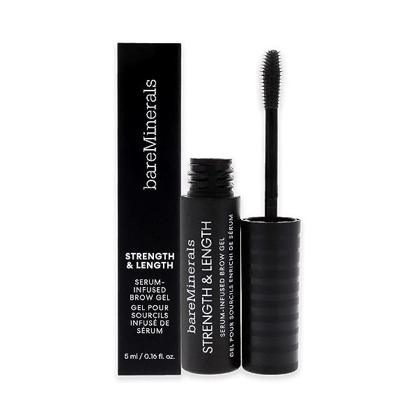 bareMinerals Strength and Length Serum-Infused Brow Gel - Clear for Women 0.16 oz Brow Gel Maquillage des sourcils