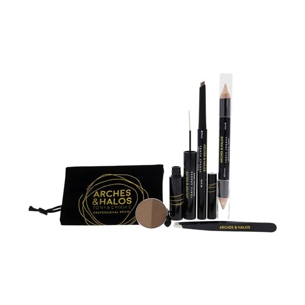 Arches & Halos Kit de sourcils Jetsetter - Kit de maquillage pour la mise en forme des sourcils - Hypoallergénique, végan - K...