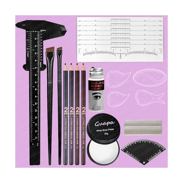 Hairstroke Brow Mapping Ruler – Gabarit Réutilisable en Acrylique pour Sourcils & Eyeliner, Guide de Dessin Rapide 1 Minute p