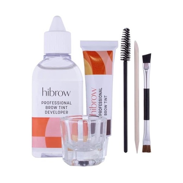 Hi Brow Professional Kit de Teinture - Set Complet pour Teinture des Sourcils - Teinture 15ml, Développeur de Teinture 50ml, 