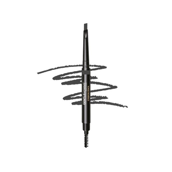Gentlehomme Crayon Sourcils Homme Gris Facile à Définir Forme Remplie de Sourcils ou de Poils du Visage Brosse 2 en 1 et Styl