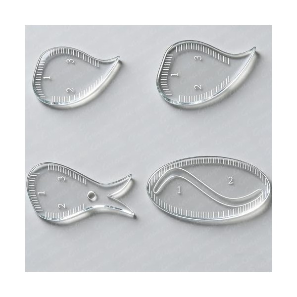 Hairstroke Brow Mapping Ruler – Gabarit Réutilisable en Acrylique pour Sourcils & Eyeliner, Guide de Dessin Rapide 1 Minute p