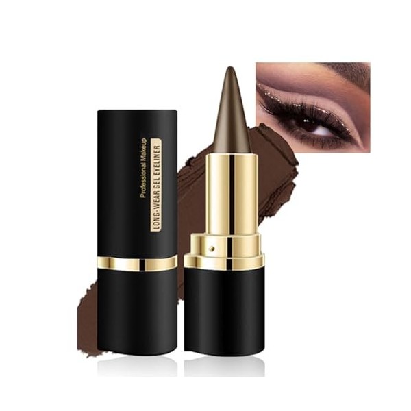 Eyeliner, imperméable à séchage rapide, gel marron, pigmenté et résistant aux taches, crayon kajal marron, pour un maquillage...