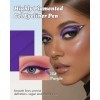 Gel Crayon Yeux, Eye Liner Mat Violet Waterproof, Longue Tenue Lisse Creamy Eyeliner, Anti-Taches Hautement Pigmentés, Applic...