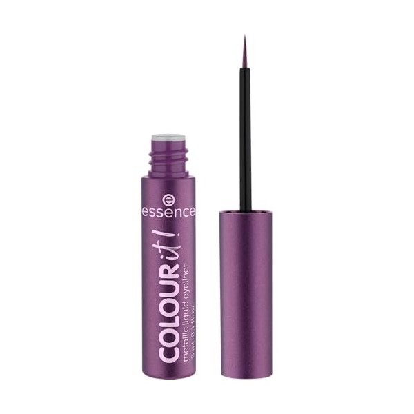Essence Cosmetics Colour It! Metallic Liquid Liner Eyeliner Liquide, Hautement Pigmenté, Métallique 3ml Eyeliner / Khôl / Cr...