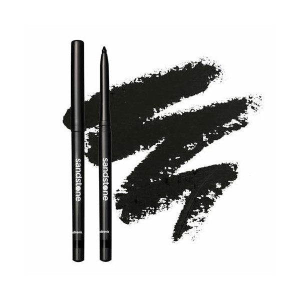 Sandstone Scandinavia Eyeliner Waterproof Noir pour Yeux Sensibles - Hypoallergénique & Vegan - Longue Tenue - Sans Parfum Ey...