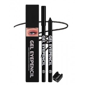 Erinde Crayon Yeux Waterproof Noir, Crayon Gel Eyeliner, Haute Pigmentation, Longue Durée, Résistant à lEau, Inclut un Taill ...