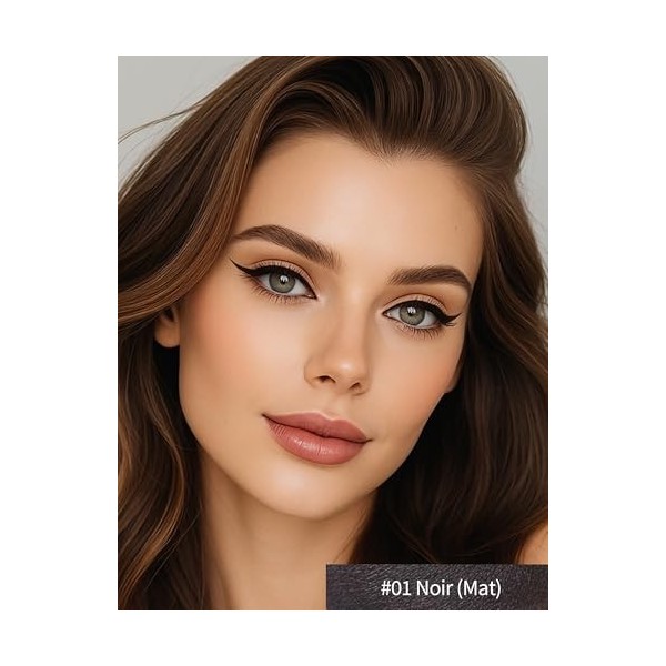 Erinde Crayon Yeux Waterproof Noir, Crayon Gel Eyeliner, Haute Pigmentation, Longue Durée, Résistant à lEau, Inclut un Taill ...