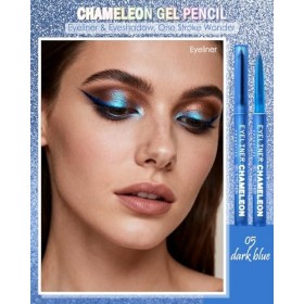 Paillettes Crayon Yeux, Bleu Chameleon Eyeliner, Eye Liner Waterproof Long Lasting, Résistant aux Taches Crayon Eyeliner, Hau...