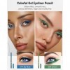 2Pcs Crayon Gel Yeux Pailleté Bleu Vert, Métallique Brillant Eye Liner avec Taille-Crayo, Eyeliner Waterproof et Longue Tenue...