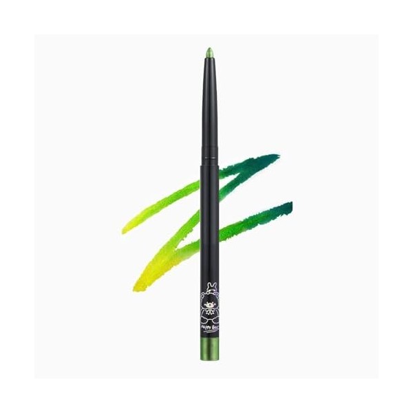 Crayon eyeliner vert métallisé à paillettes - Imperméable et résistant aux taches - Crayon à paupières multichrome - Longue d...