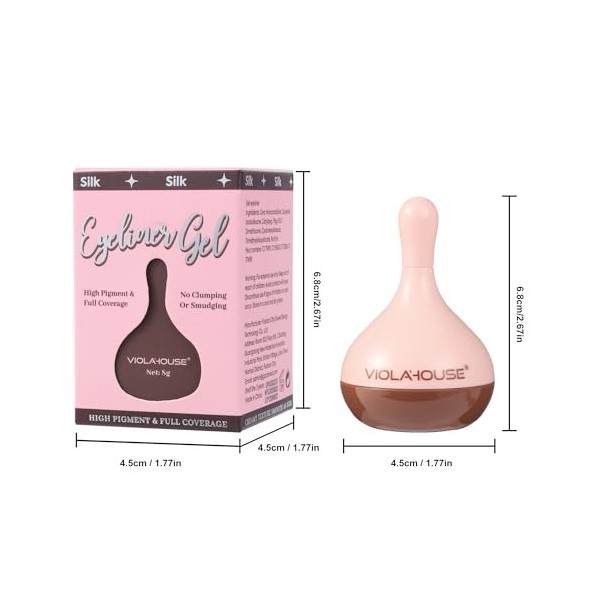 VIOLA HOUSE 2 Couleurs Gel Eyeliners, Waterproof & Anti-Bavures, Gel pour Sourcils Noir, Avec Pinceau EyeLiner pour Tous les ...