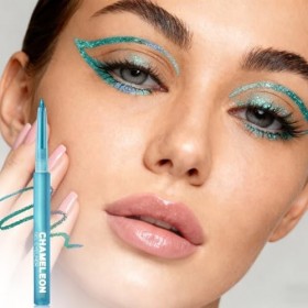 Erinde Crayon Yeux Chameleon Bleu Ciel,Eyeliner Metallic à Effet Multi-Angles,Texture Gel Intense pour une Application Facile...