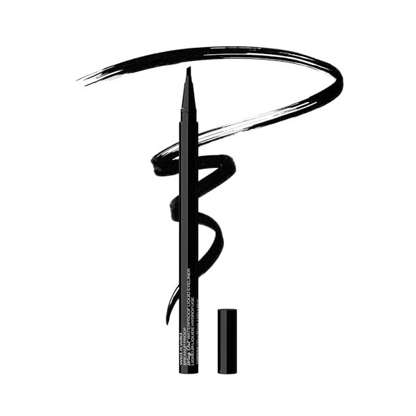 Wet n Wild Breakup Proof Wing Out Waterproof Eyeliner, Pinceau Biseauté pour Trait Précis et Ailé, Eyeliner Noir Tenue 16h, R...