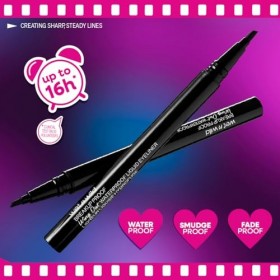 Wet n Wild Breakup Proof Wing Out Waterproof Eyeliner, Pinceau Biseauté pour Trait Précis et Ailé, Eyeliner Noir Tenue 16h, R...
