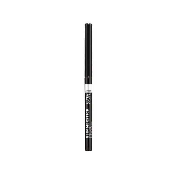 Avon Eyeliner Glimmerstick Blackest Black, formule sans traction et à glissement doux pour une couleur audacieuse, intense et