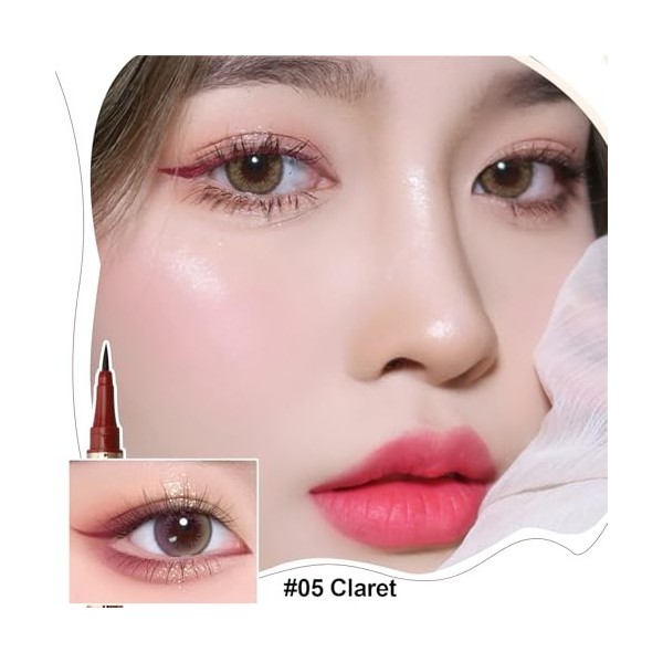 Erinde Red Liquid Eyeliner - Haute Précision, Eyeliner Liquide Rouge Mat, Crayon Yeux Professionnel Imperméable Haute Pigment