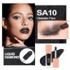 Oulac Fard à Paupières Noire Liquide Mat–Eye Liner Noir Effet Velours Intense,Ultra Pigmentée,Séchage Rapide,Make-up imperméa