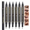 Sitovely 6PCS Coffret de Crayons Eye Liner Liquide à deux têtes, Liquid Eyeliner Stamp Pencil, Stylo Eyeliner Noir ailé pour 