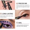 Sitovely 6PCS Coffret de Crayons Eye Liner Liquide à deux têtes, Liquid Eyeliner Stamp Pencil, Stylo Eyeliner Noir ailé pour 